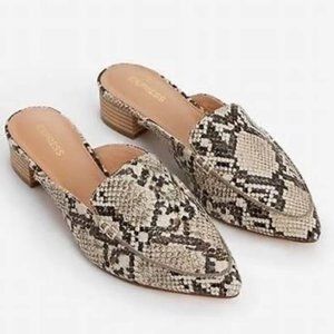 Express Snakeskin Mule EUC - size 8